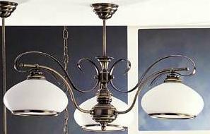 LAMPA WISZCA TRJPOMIENNA MOSIʯNA 3X60W GWINT E27, ROZPITO LAMPY 86 cm, WYSOKO 60 cm