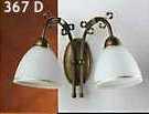 KINKIET PODWJNY 2X60W, GWINT E27, ROZPITO LAMPY 37 cm, WYSOKO 26 cm